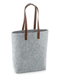 BORSA IN FELTRO CON MANICI IN SIMILPELLE
